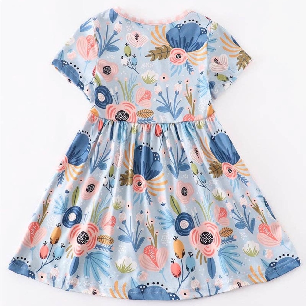 Blue Floral Dress - Picture 2 of 5
